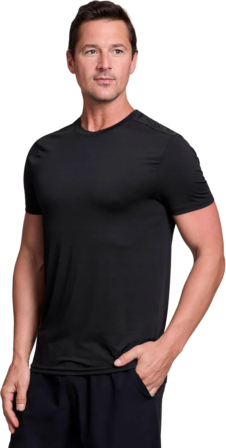 RBX Active Men's Athletic Fit Workout Tee, Short Sleeve Moisture Wicking Quick Drying Crewneck Training Shirt