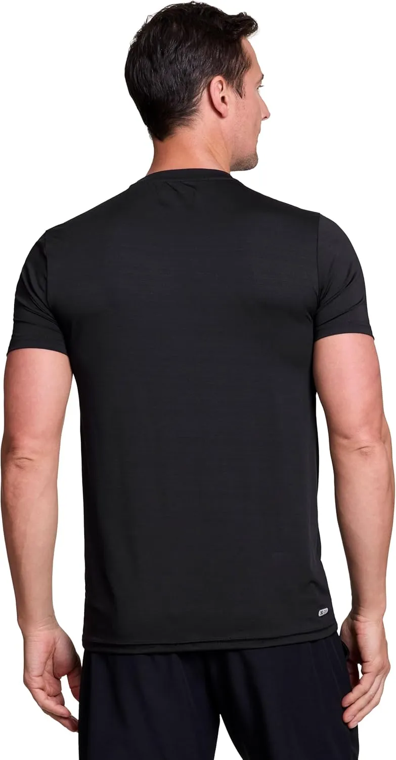 RBX Active Men's Athletic Fit Workout Tee, Short Sleeve Moisture Wicking Quick Drying Crewneck Training Shirt