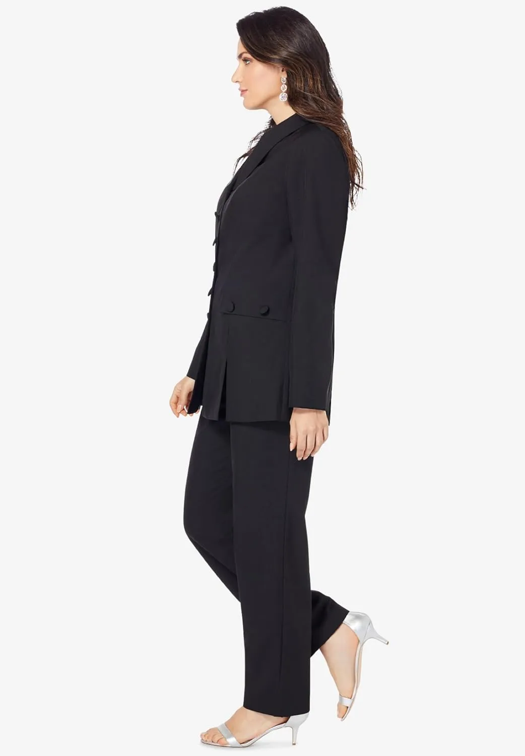 Roaman's Women's Plus Size Ten Button Pant Suit