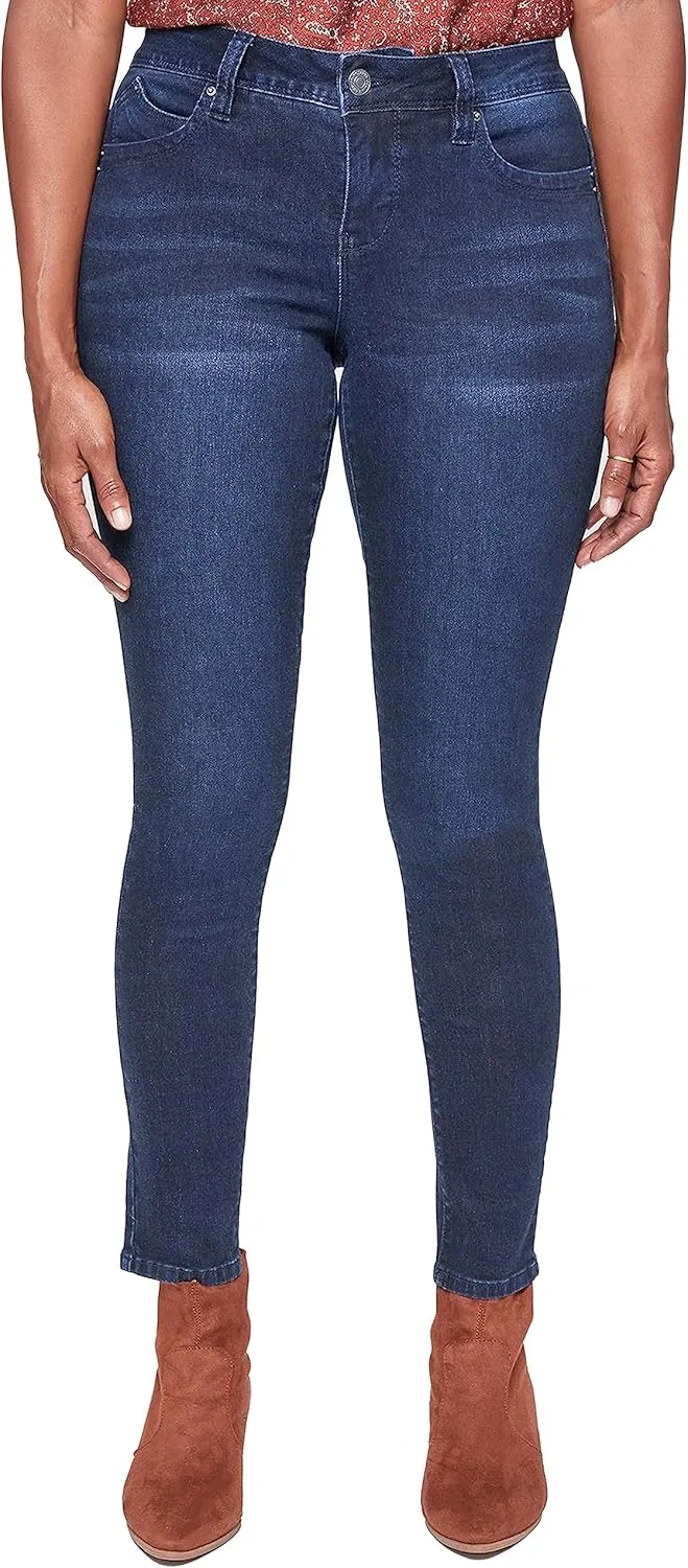 Royalty For Me Womens Women's Wannabettabutt Mid-Rise Regular Hem Skinny Sustainable JeanPants