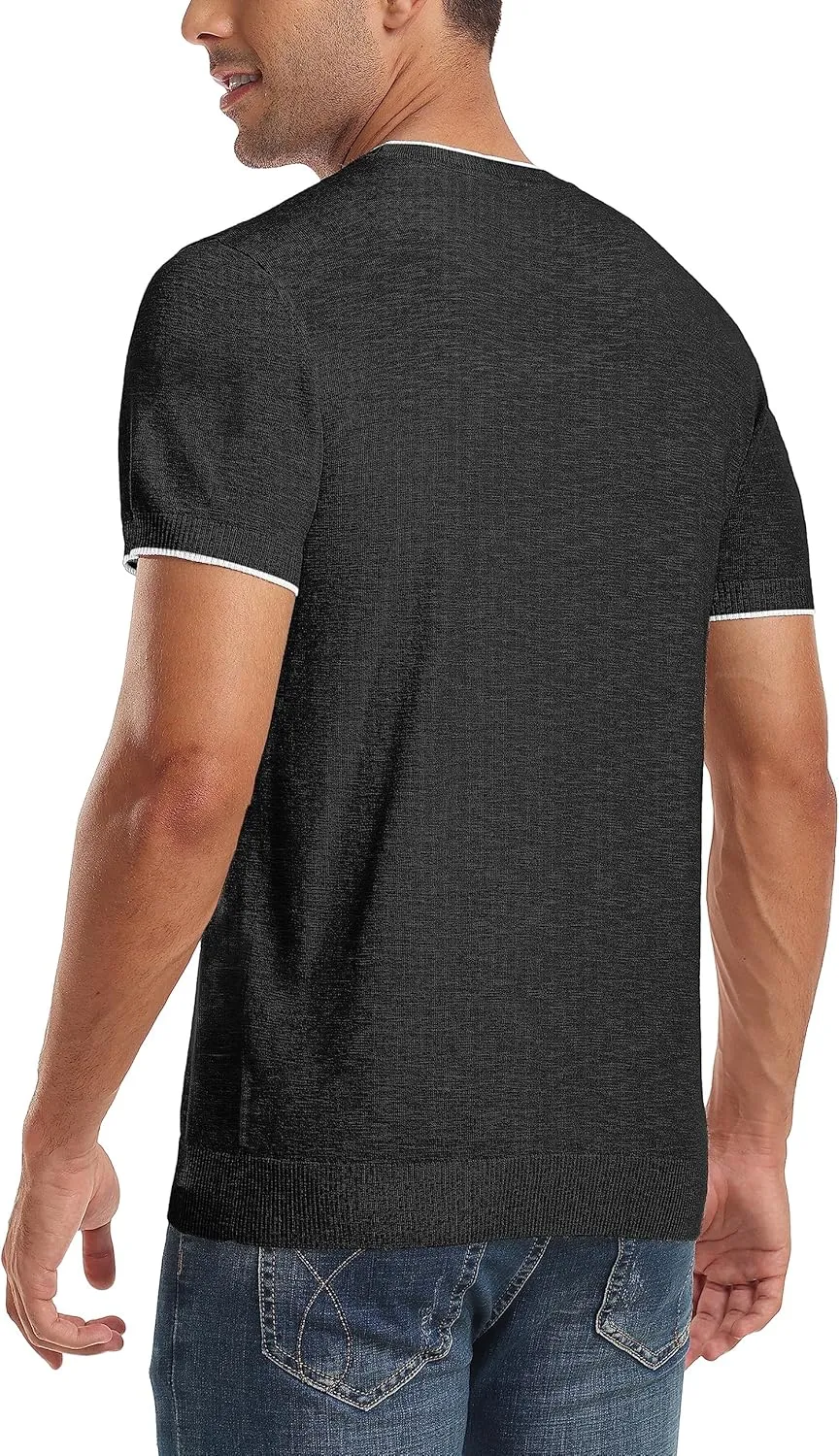 Sailwind Mens Short Sleeve Crew Neck Contrast Trim Knit T-Shirt