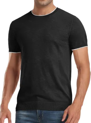 Sailwind Mens Short Sleeve Crew Neck Contrast Trim Knit T-Shirt