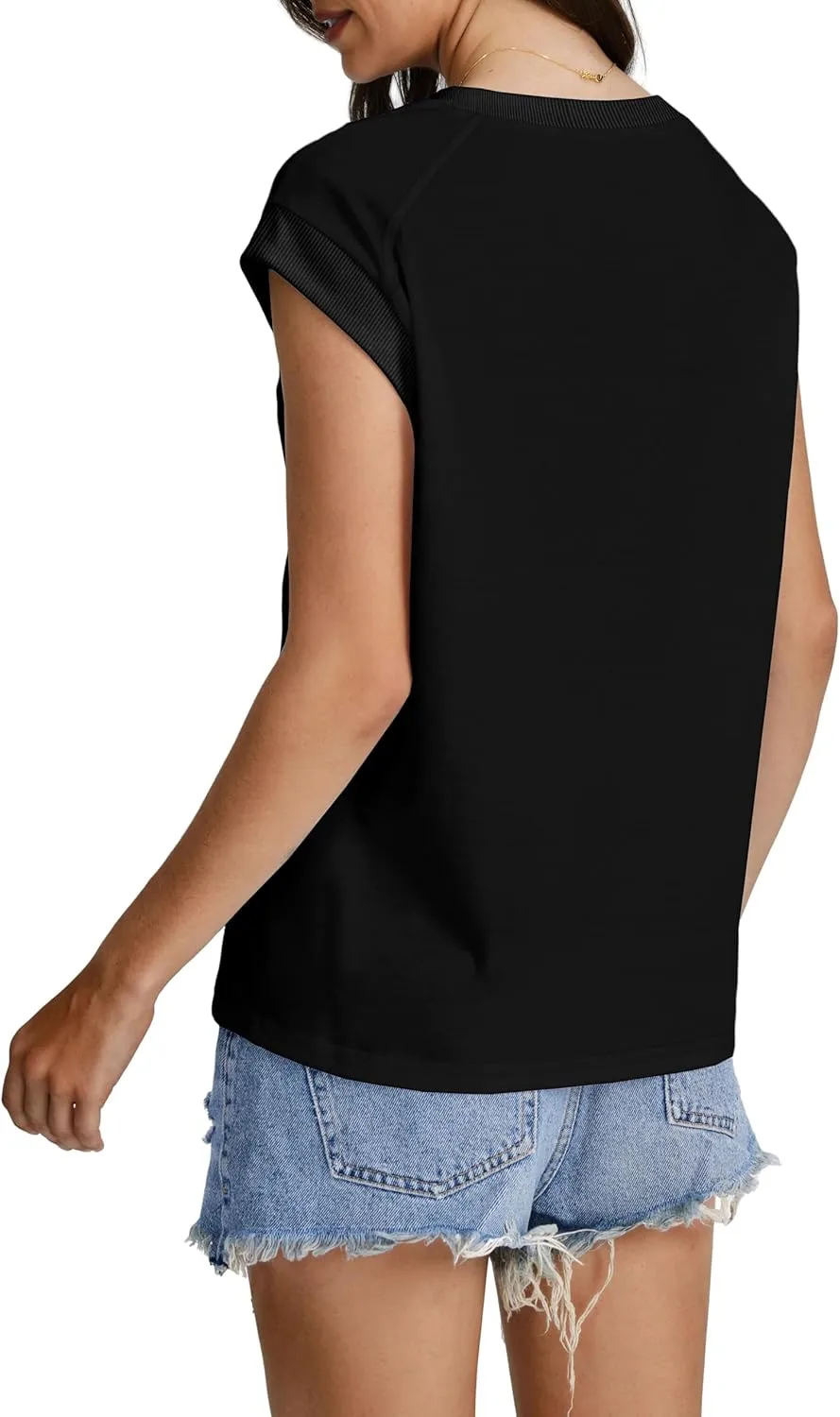 SAMPEEL Womens Tops Summer Dressy Casual Raglan Cap Sleeve T Shirts Basic Tee Shirts Trendy 2025