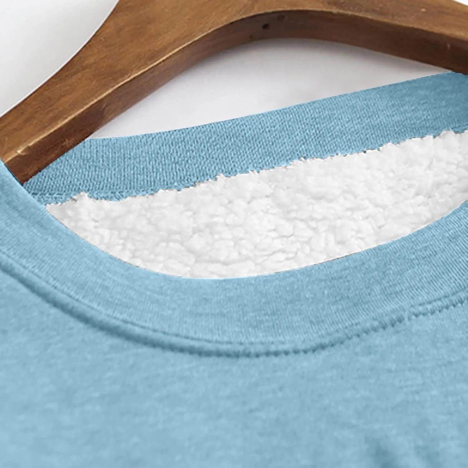 Sherpa Lined Sweatshirt Women Fleece Pullover Sweatshirt with Pockets Crewneck Pullover Fuzzy Thermal Underwear Tops