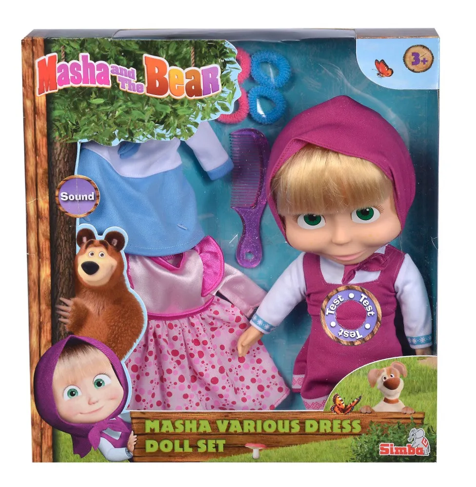 Simba Masha Doll With 2 Extra Dresses, 30cm