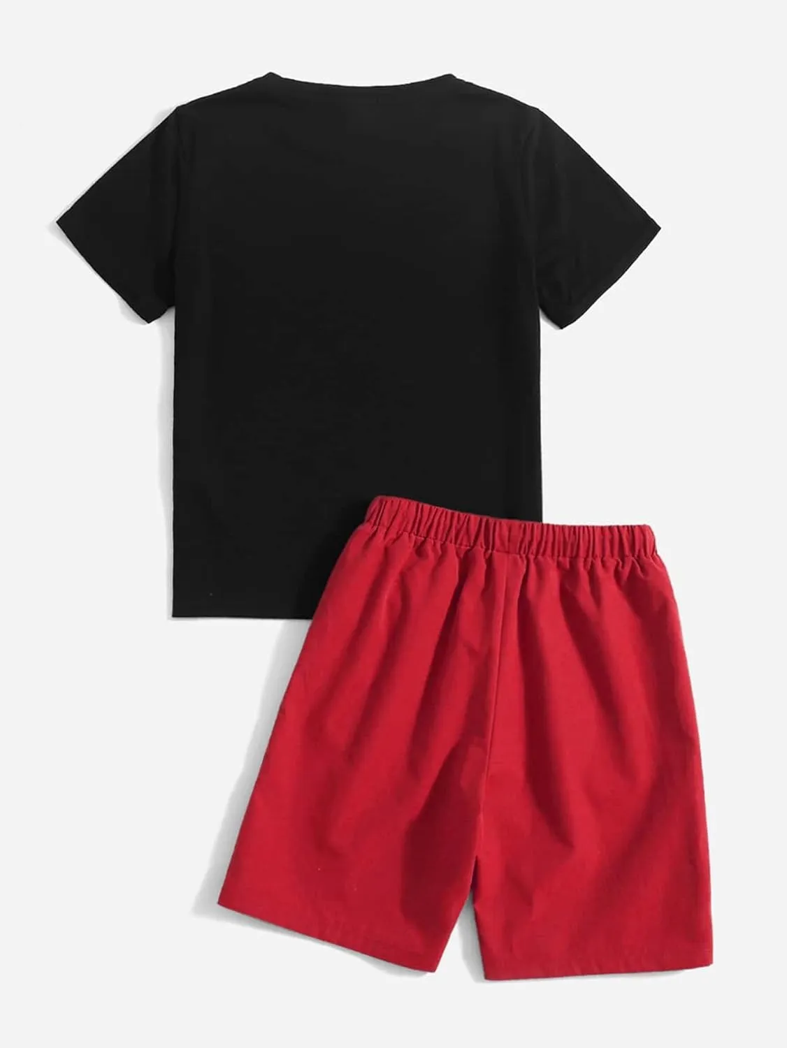 SOLY HUX Boy's Letter Graphic Short Sleeve Tee Shirt and Drawstring Waist Shorts Set 2 Piece Outfit