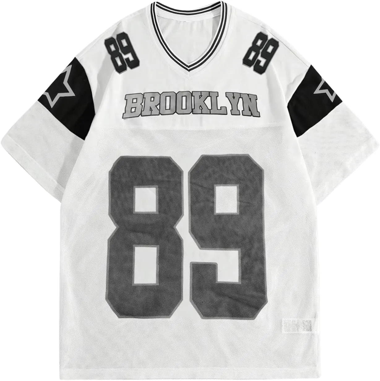 SOLY HUX Men's Short Sleeve Letter Graphic Tees Crew Neck Drop Shoulder Jersey Tee Shirt Streetwear