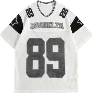 SOLY HUX Men's Short Sleeve Letter Graphic Tees Crew Neck Drop Shoulder Jersey Tee Shirt Streetwear