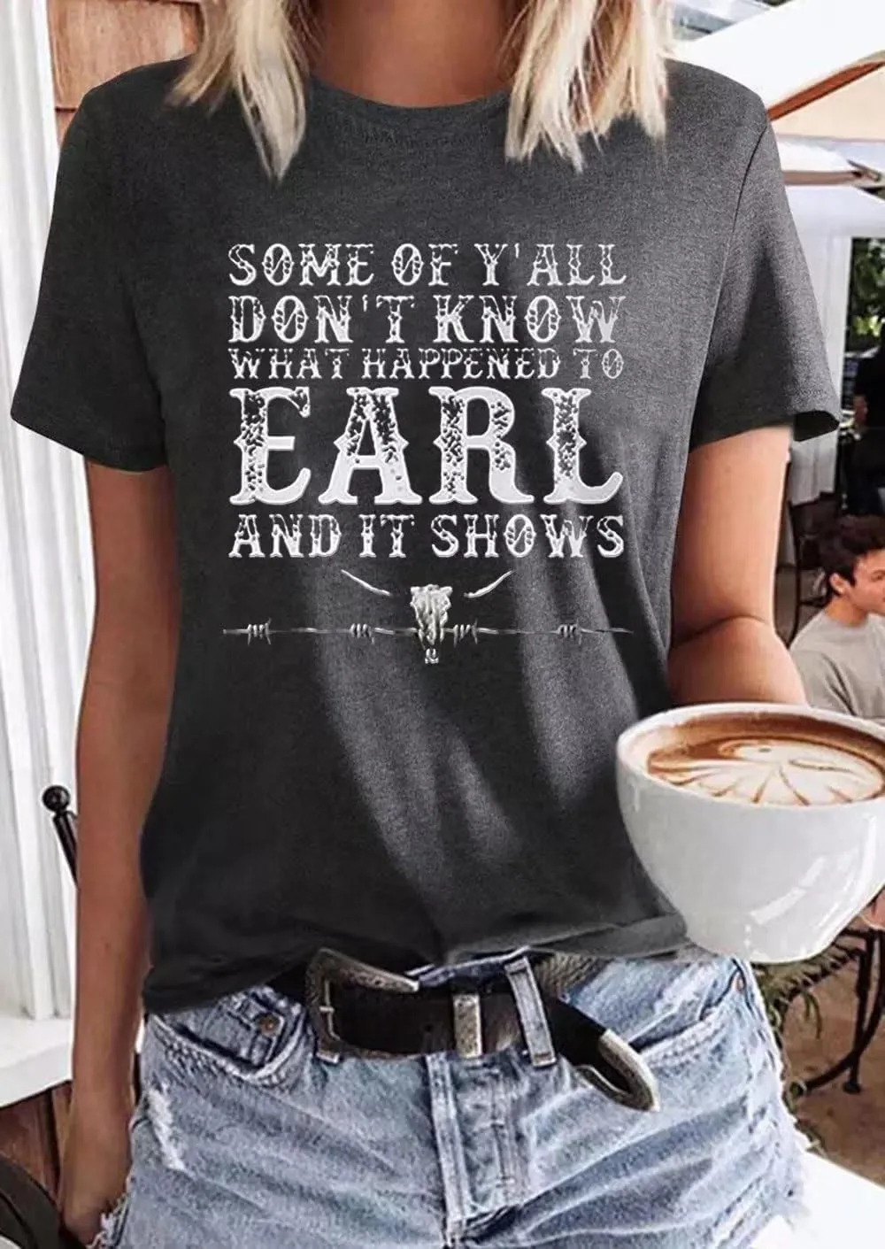 Some of Y'all Don't Know What Happened to Earl and It Shows Tank Tops Women Retro Steer Skull Sleeveless Summer Tops