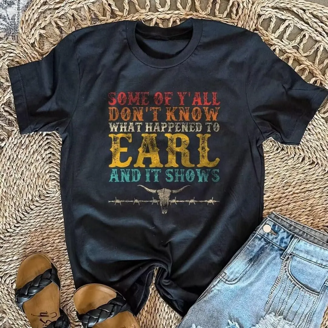 Some of Y'all Don't Know What Happened to Earl and It Shows Tank Tops Women Retro Steer Skull Sleeveless Summer Tops