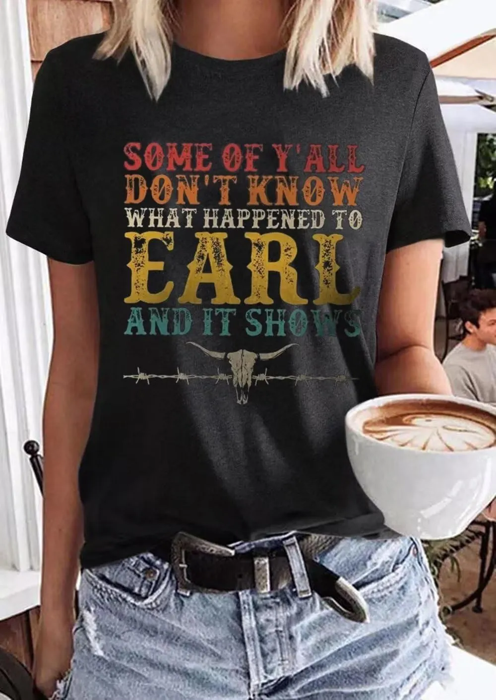 Some of Y'all Don't Know What Happened to Earl and It Shows Tank Tops Women Retro Steer Skull Sleeveless Summer Tops