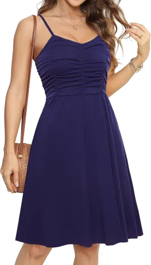 Spaghetti Strap Dresses for Women Casual Sundress for Women Beach A Line Summer Dress for Women