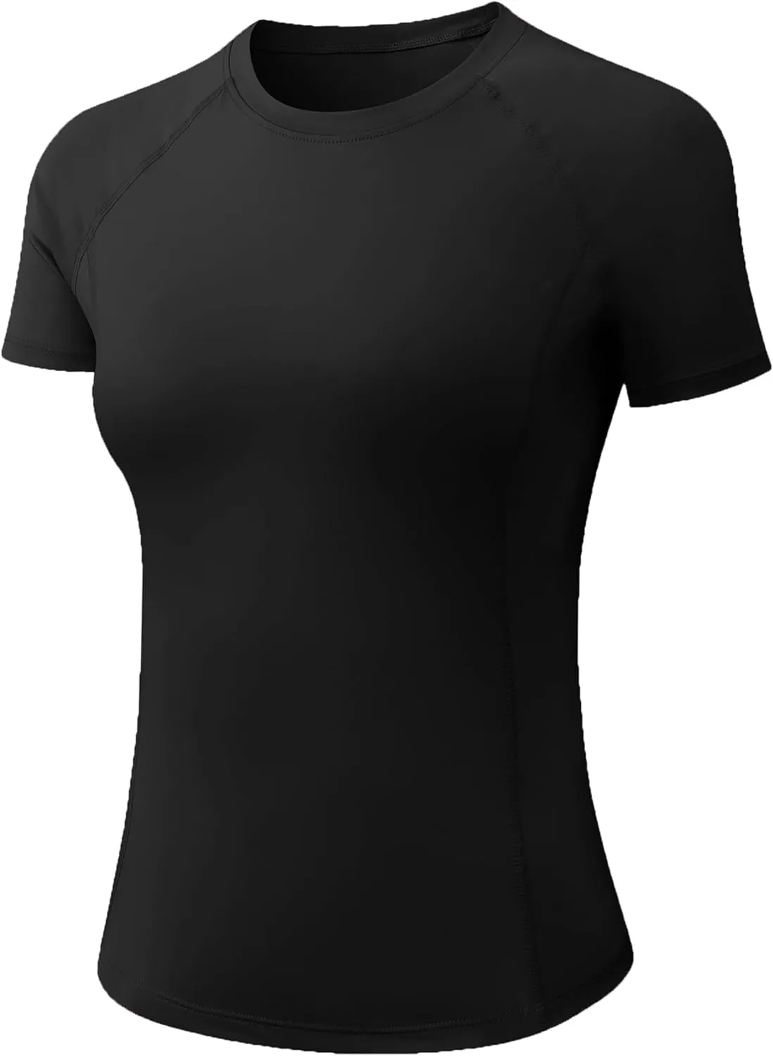 SPVISE Women's Compression Shirt Short Sleeve Workout Tops Athletic Baselayer Dry Fit Running Yoga Gym Basic T-Shirt Crewneck