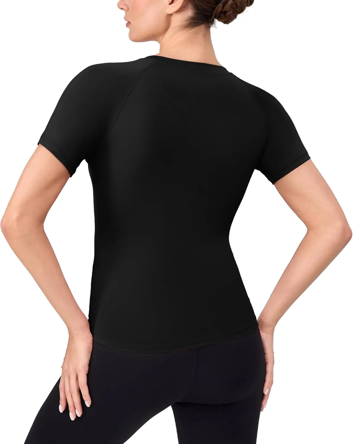 SPVISE Women's Compression Shirt Short Sleeve Workout Tops Athletic Baselayer Dry Fit Running Yoga Gym Basic T-Shirt Crewneck