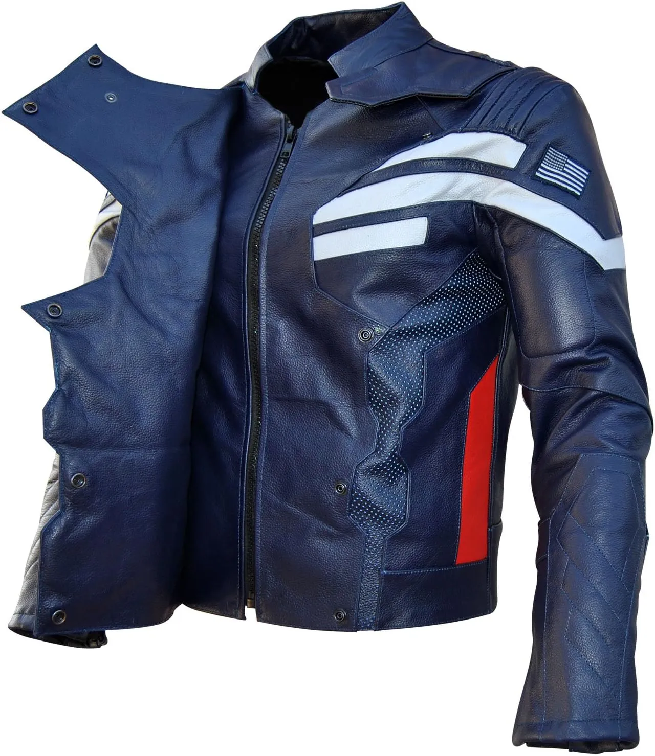SRHides Men's Motorcycle Captain Winter Soldier Leather Jacket
