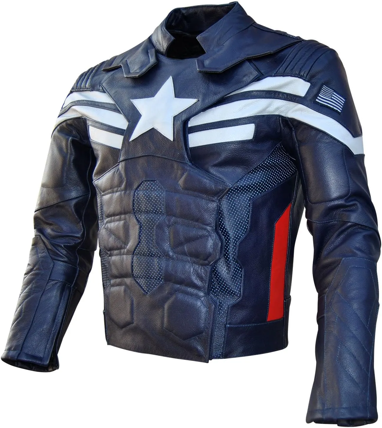 SRHides Men's Motorcycle Captain Winter Soldier Leather Jacket