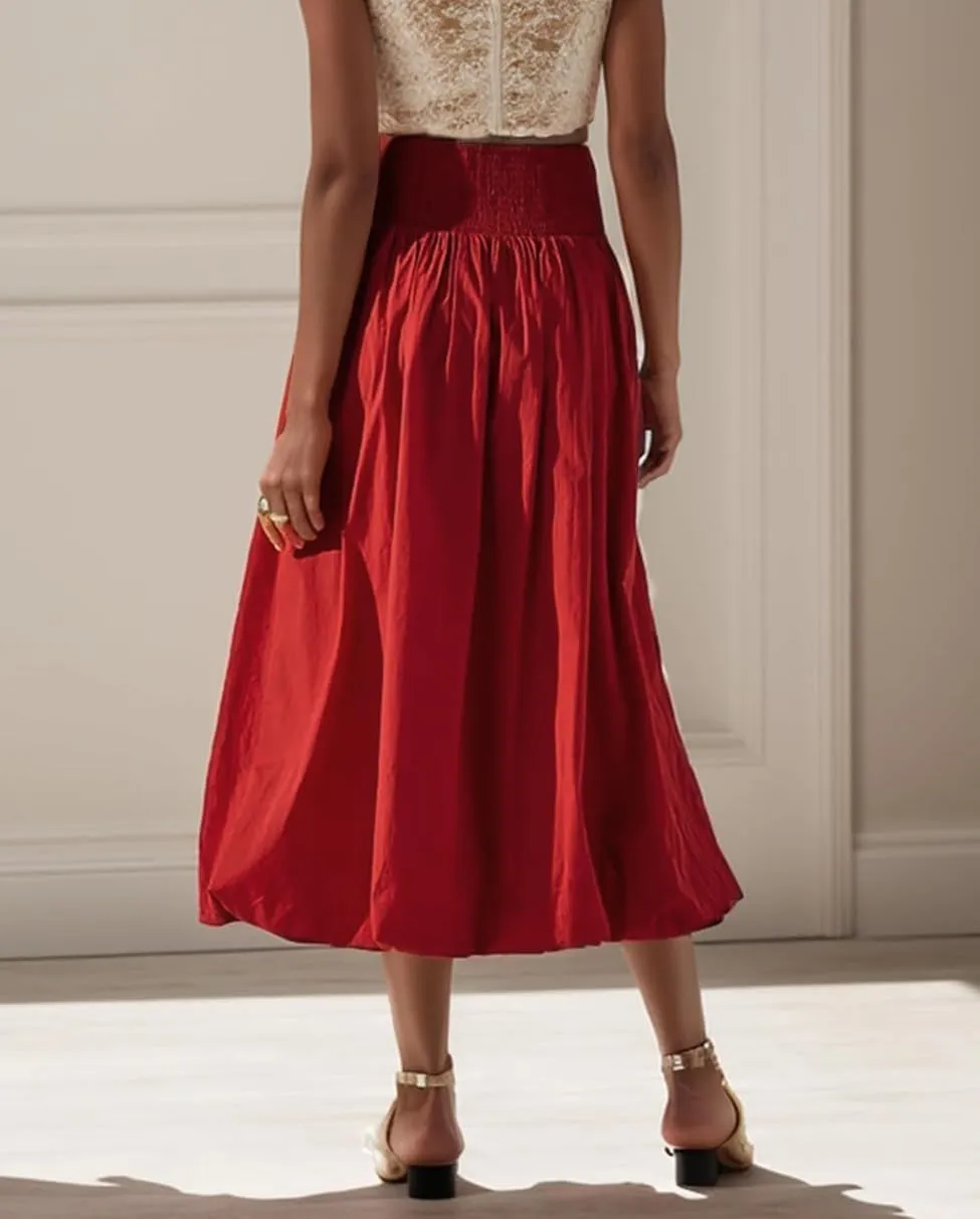 Summer Bubble Y2k Maxi Skirt for Women Casual Trendy Long Skirt Elastic Waist A Line Ruffle Maxi Skirt