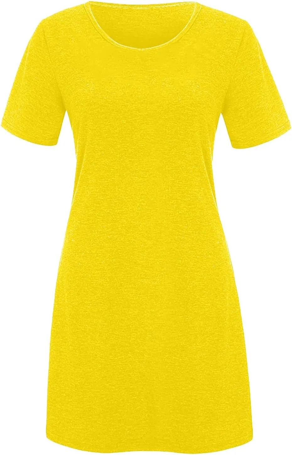 Summer Dresses for Women 2025,Women's Beach Casual Loose Tshirt Dresses Solid Color Short Sleeve Round Neck Sundress