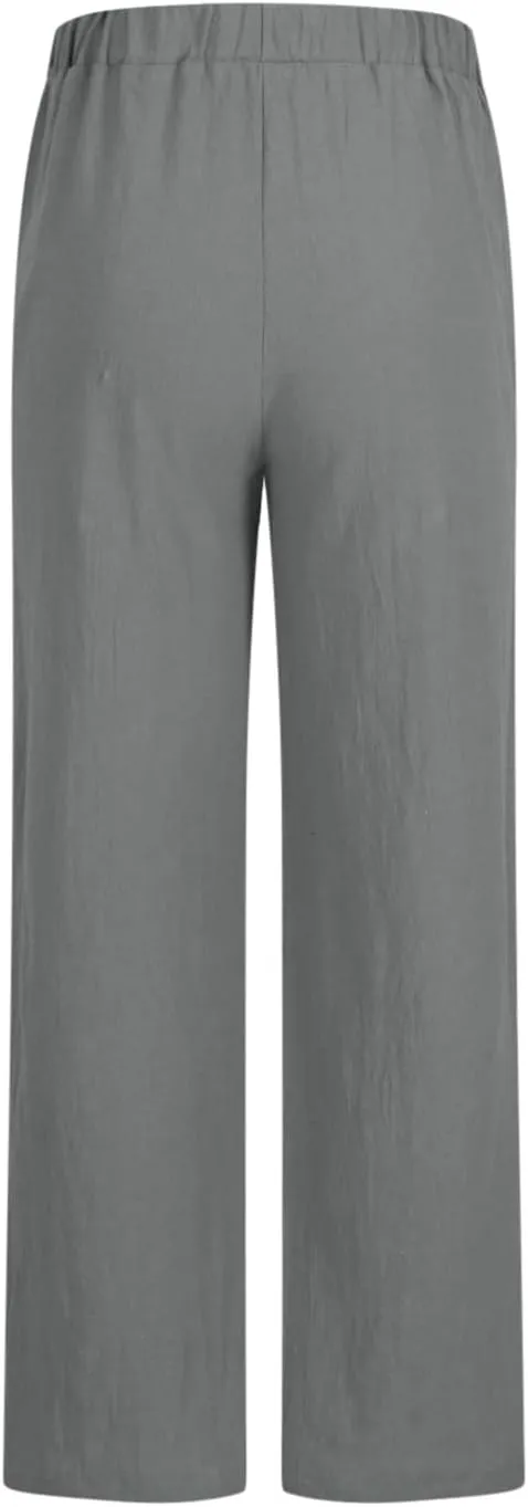 TARIENDY Wide Leg Pants Woman Casual Summer High Waisted Trousers Drawstring Elastic Lounge Beach Vacation Outfits 2025
