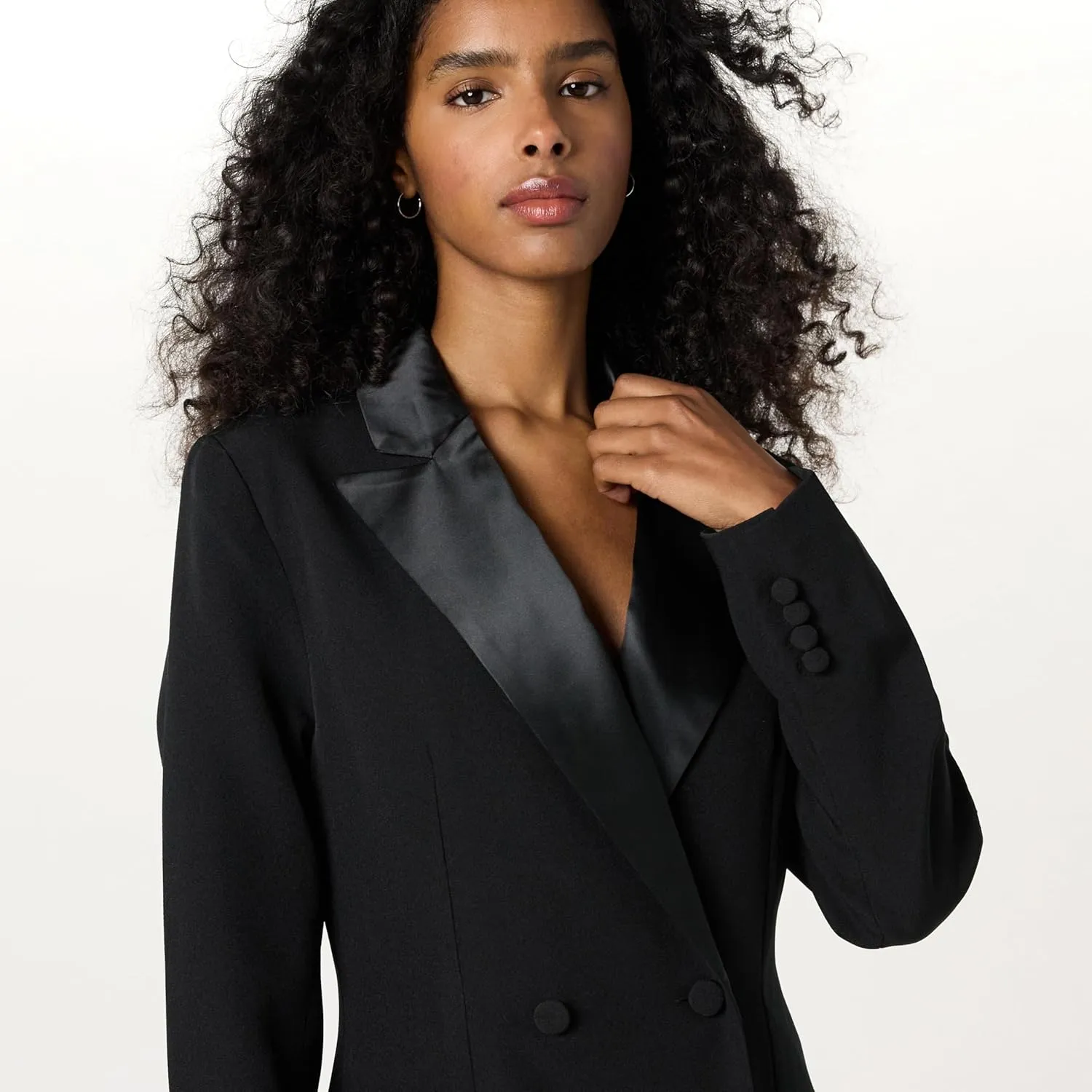 The Drop Women's Blazer Mini Dress with Satin Lapel