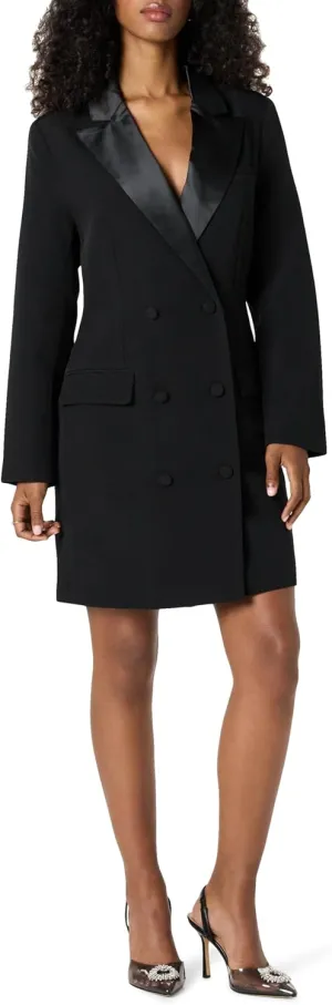 The Drop Women's Blazer Mini Dress with Satin Lapel