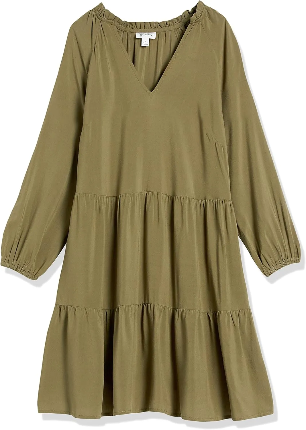 The Drop Women's @Caralynmirand Ruffle-Neck Tiered Mini Dress