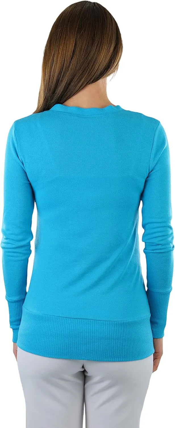 ToBeInStyle Women's Mixed Knit Long Sleeve V-Neck Button Front Cardigan Sweater