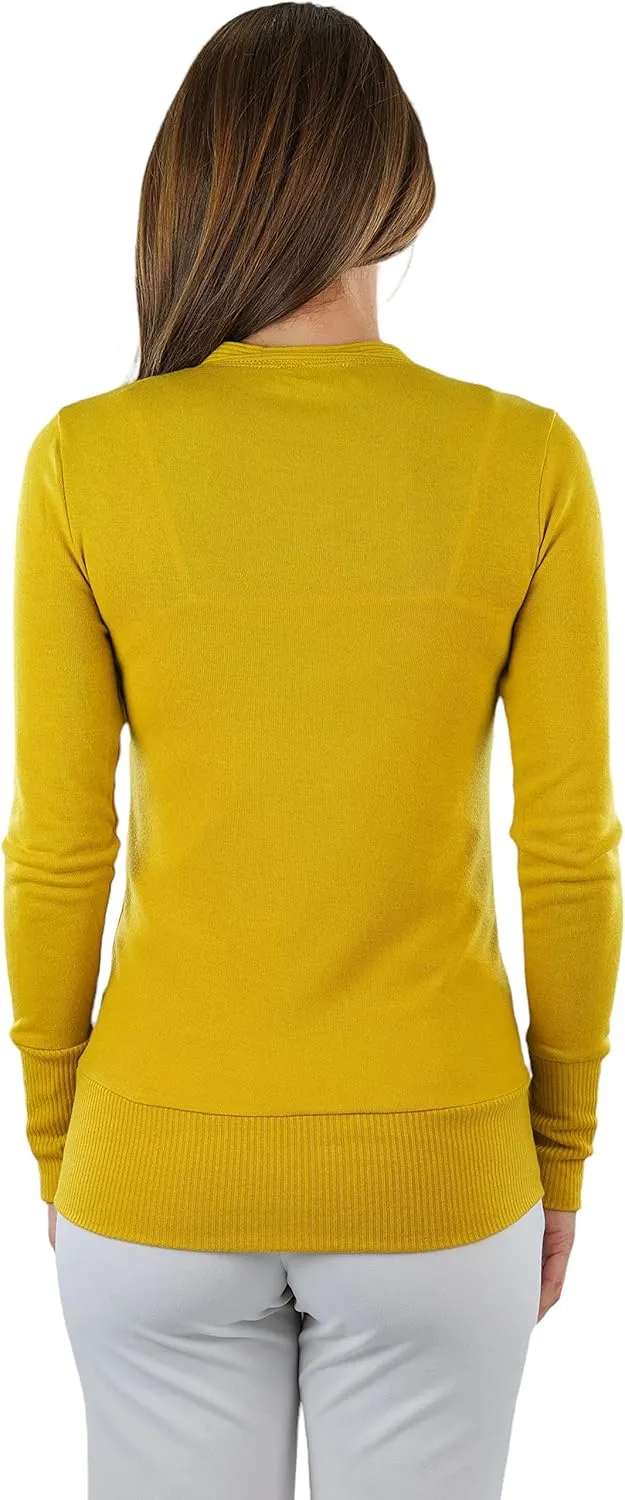 ToBeInStyle Women's Mixed Knit Long Sleeve V-Neck Button Front Cardigan Sweater