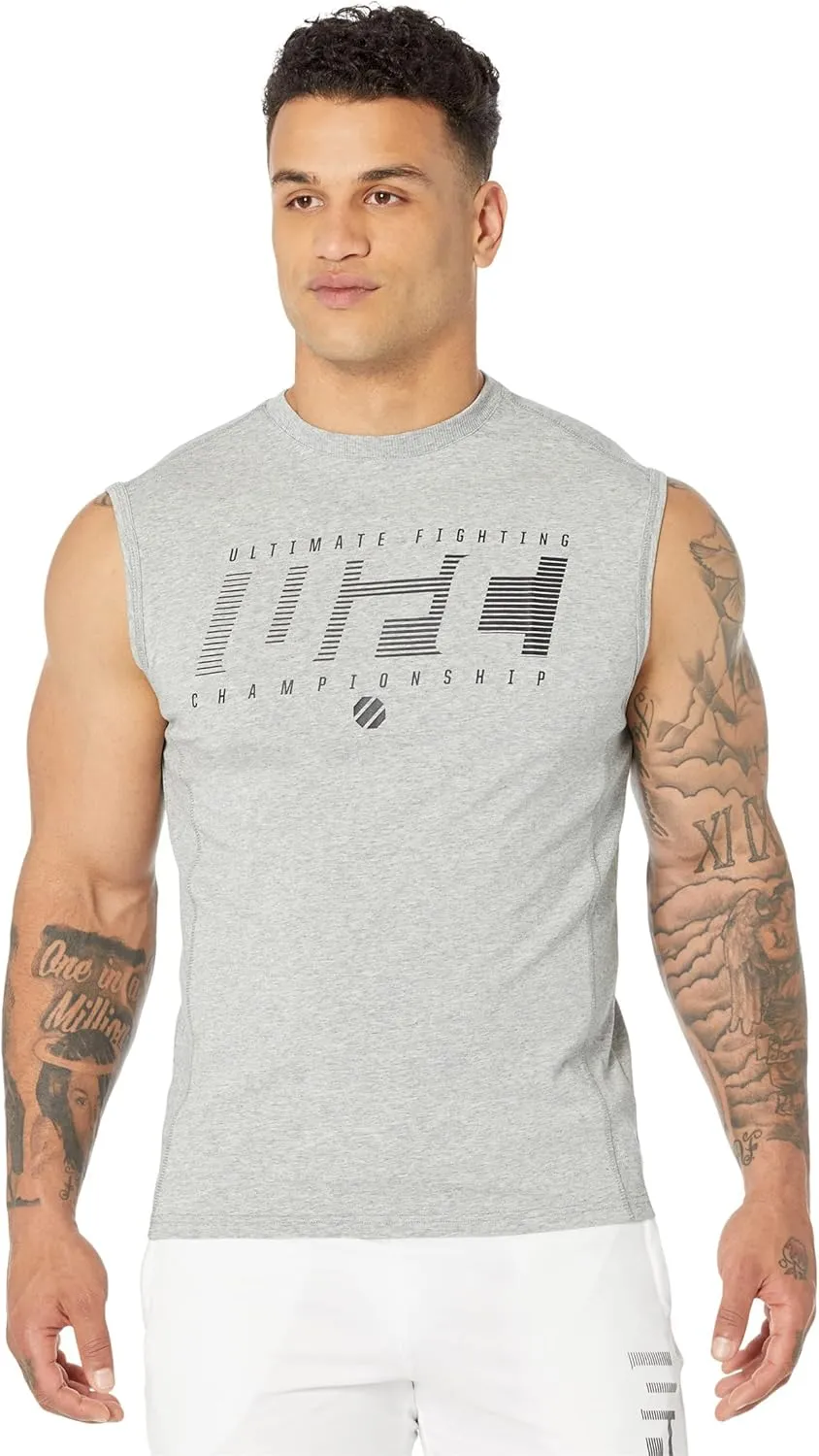 UFC Ultimate Fighting Sleeveless Crew Neck Tank Top for Men  58% Cotton  37% Modal  Regular Fit