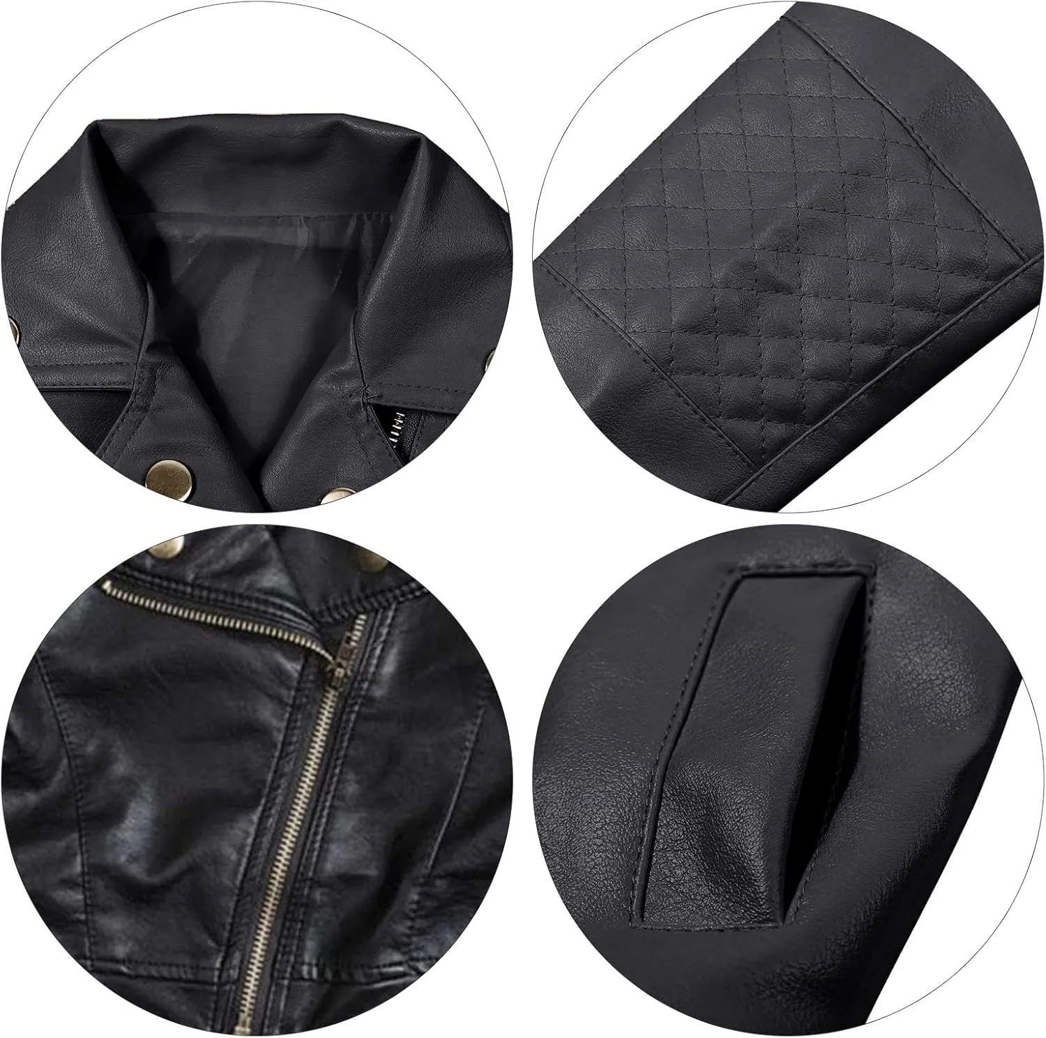 UNIQUEONE Baby Boys Girls Kids Outfits Spring Autumn PU Faux Leather Lapel Jacket Oblique Zipper Outerwear Coat