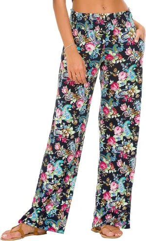 Urban CoCo Women's Boho Palazzo Pants Wide Leg Beach Pants High Waisted Lounge Pants with Pockets