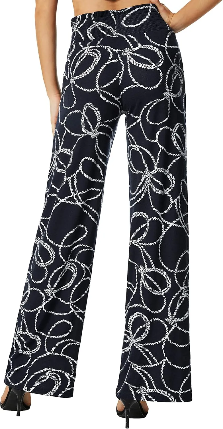 Urban CoCo Women's Boho Palazzo Pants Wide Leg Beach Pants High Waisted Lounge Pants with Pockets