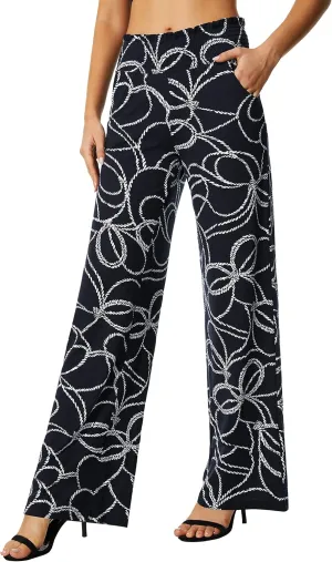Urban CoCo Women's Boho Palazzo Pants Wide Leg Beach Pants High Waisted Lounge Pants with Pockets