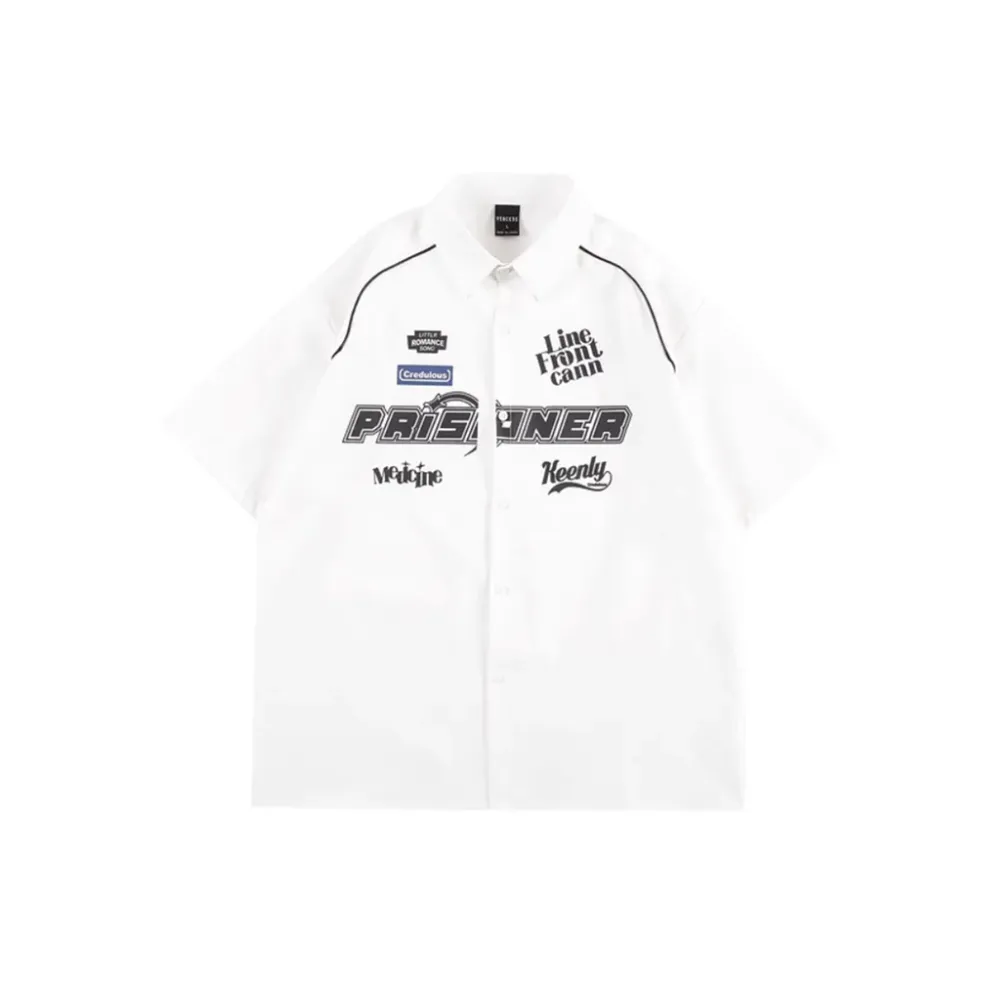 “Urban Letter Embroidery Short Sleeve” Shirts