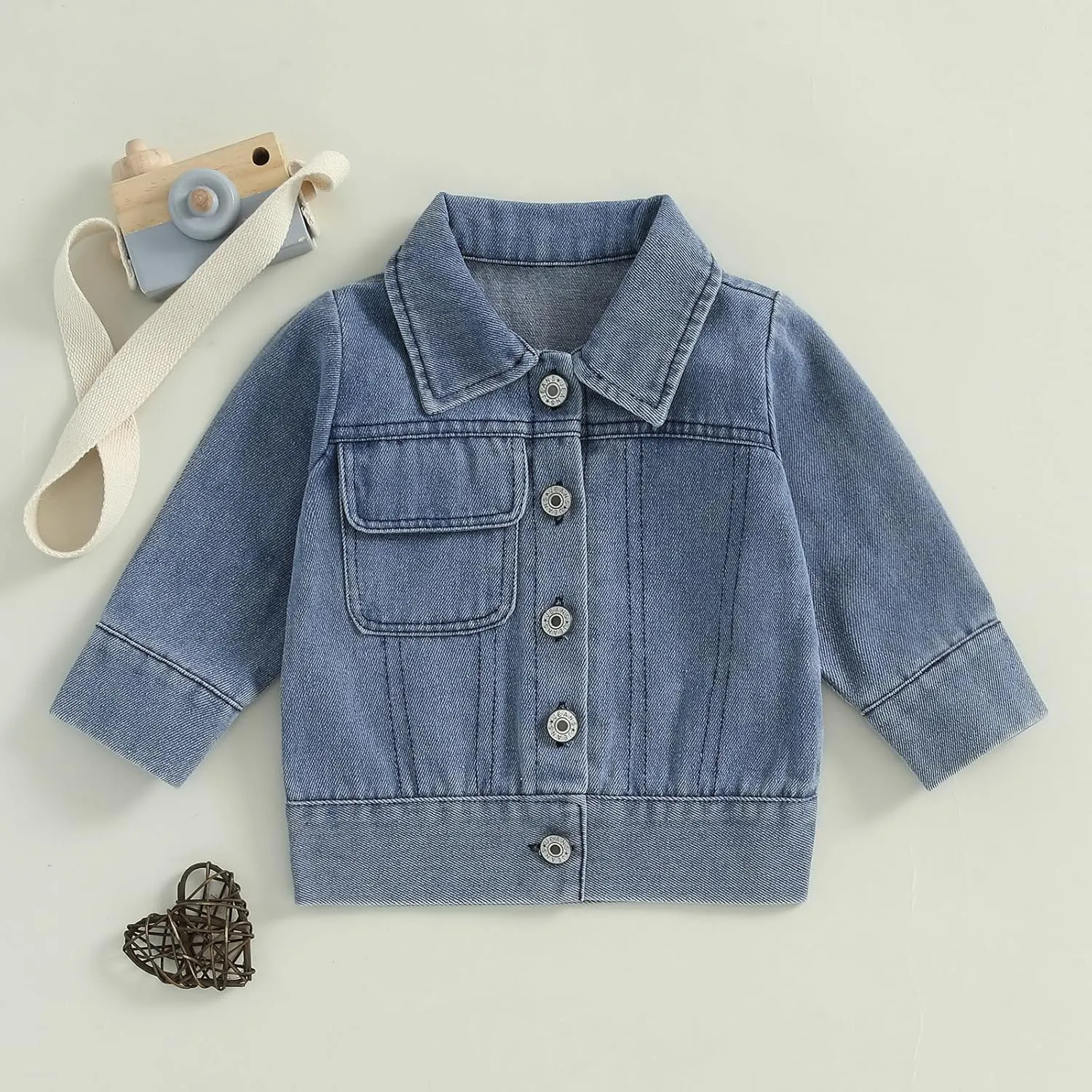 VISGOGO First Birthday Outfit Girl - 1st/2nd Birthday Denim Jacket & Cardigan
