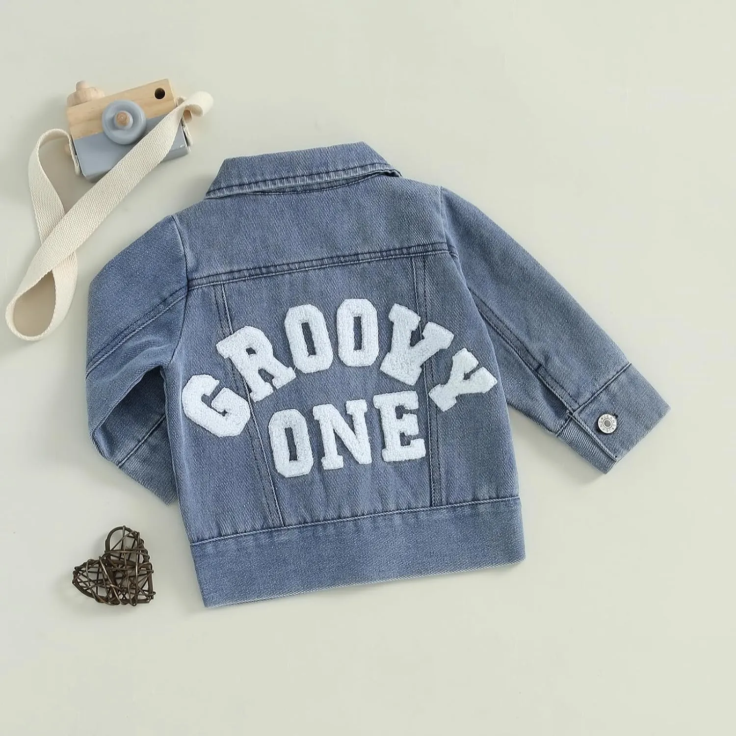 VISGOGO First Birthday Outfit Girl - 1st/2nd Birthday Denim Jacket & Cardigan