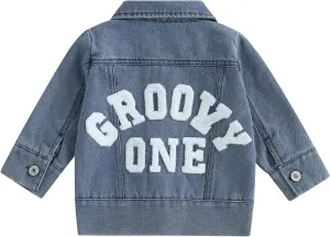 VISGOGO First Birthday Outfit Girl - 1st/2nd Birthday Denim Jacket & Cardigan