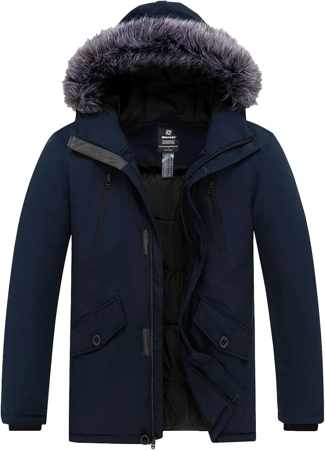 wantdo Men's Down Jacket Thicken Parka Coat Winter Warm Puffer Jacket with Hood