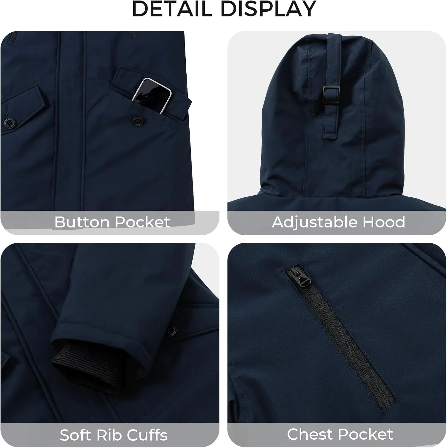 wantdo Men's Down Jacket Thicken Parka Coat Winter Warm Puffer Jacket with Hood