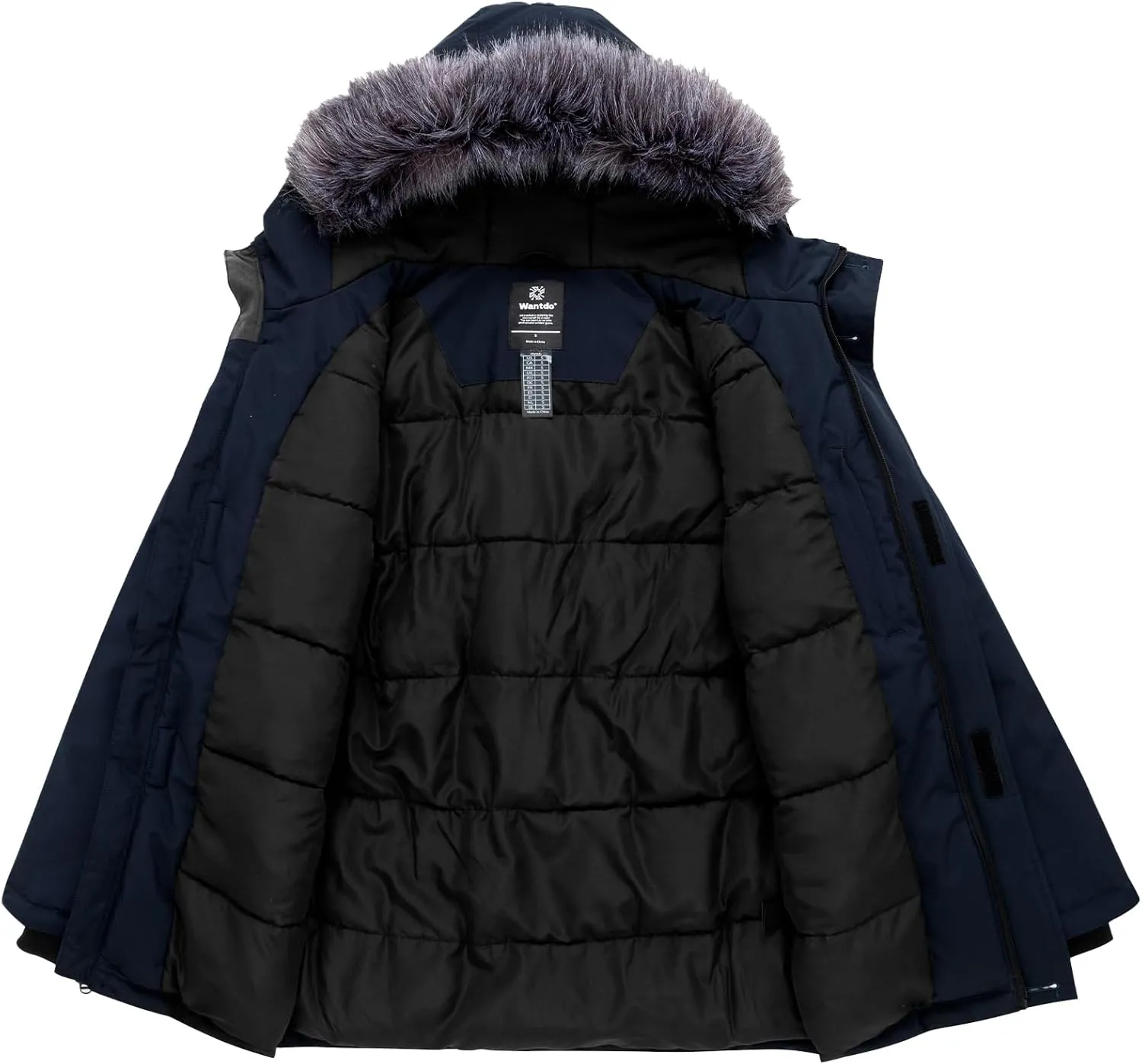 wantdo Men's Down Jacket Thicken Parka Coat Winter Warm Puffer Jacket with Hood