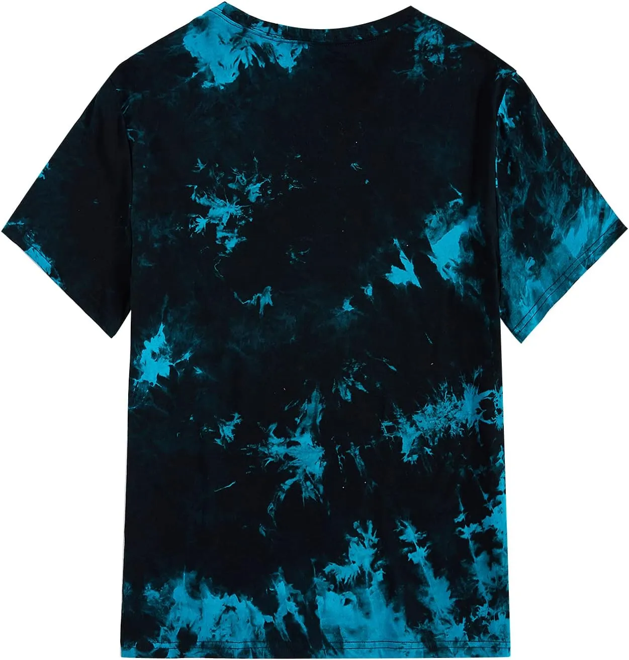 WDIRARA Men's Tie Dye Letter City Print Short Sleeve Tee Casual Round Neck T Shirt