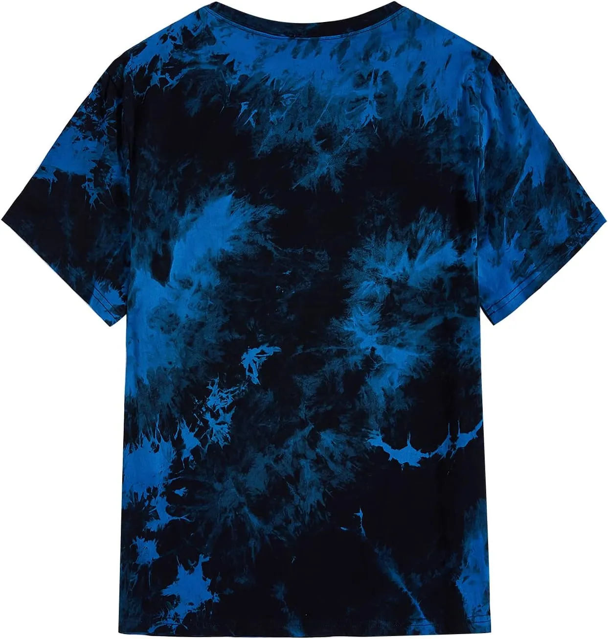 WDIRARA Men's Tie Dye Letter City Print Short Sleeve Tee Casual Round Neck T Shirt