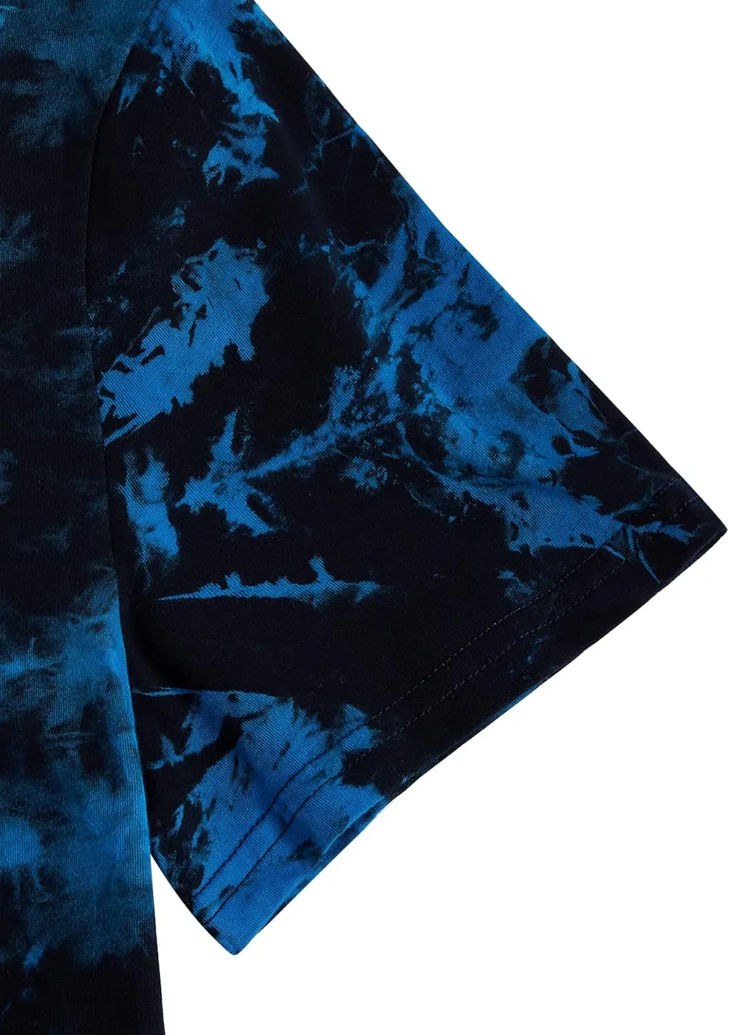 WDIRARA Men's Tie Dye Letter City Print Short Sleeve Tee Casual Round Neck T Shirt