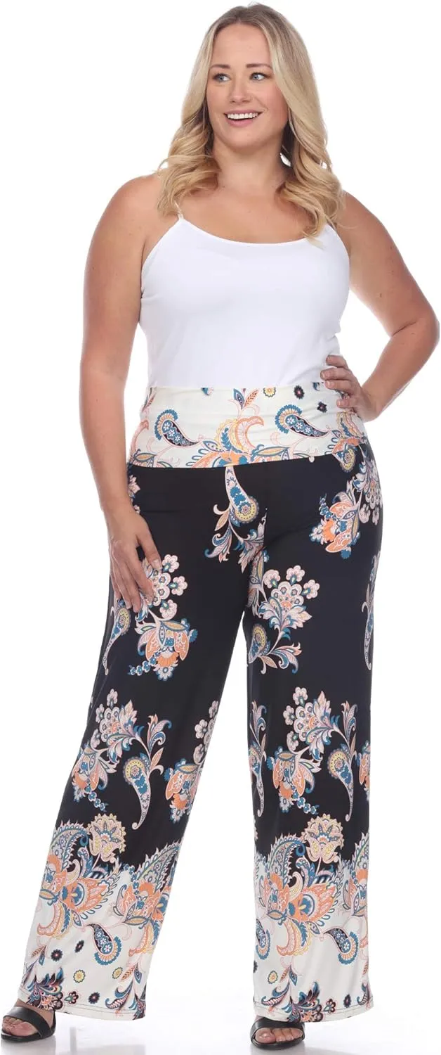 white mark Women's Wide Leg Palazzo Pants Printed