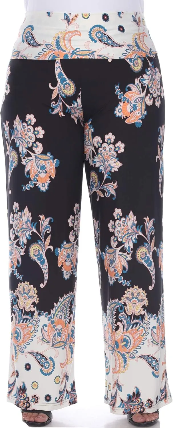 white mark Women's Wide Leg Palazzo Pants Printed