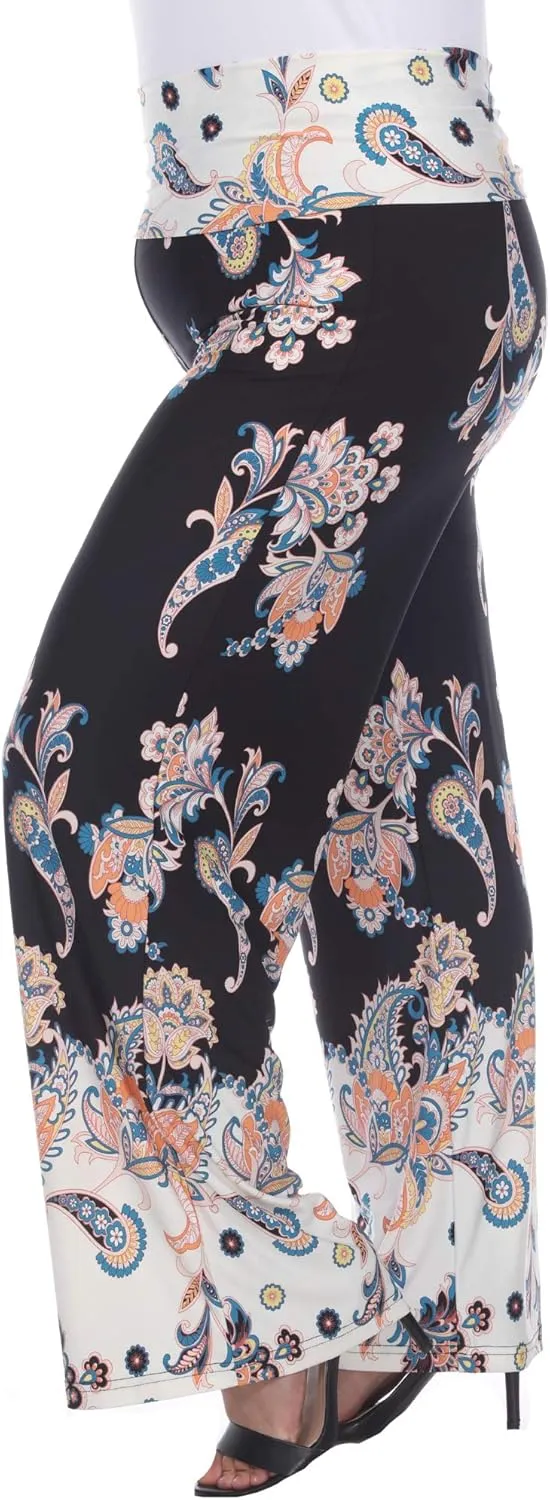 white mark Women's Wide Leg Palazzo Pants Printed