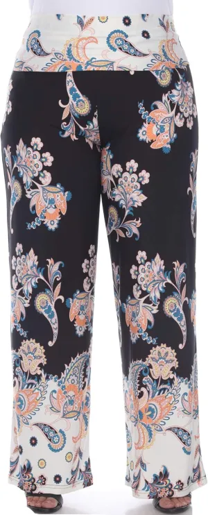 white mark Women's Wide Leg Palazzo Pants Printed