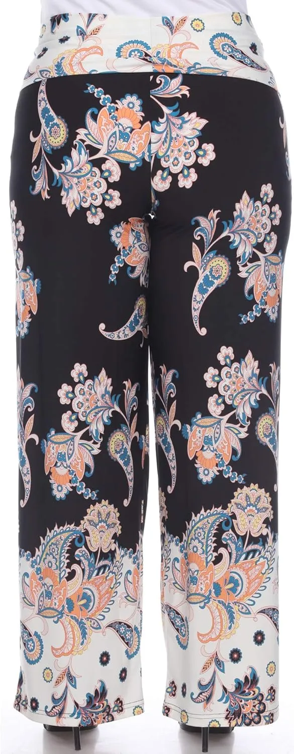 white mark Women's Wide Leg Palazzo Pants Printed