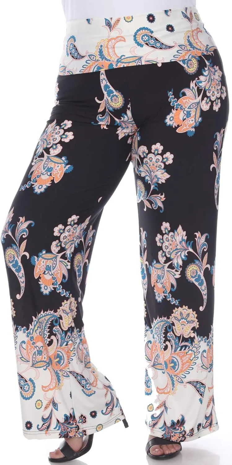 white mark Women's Wide Leg Palazzo Pants Printed
