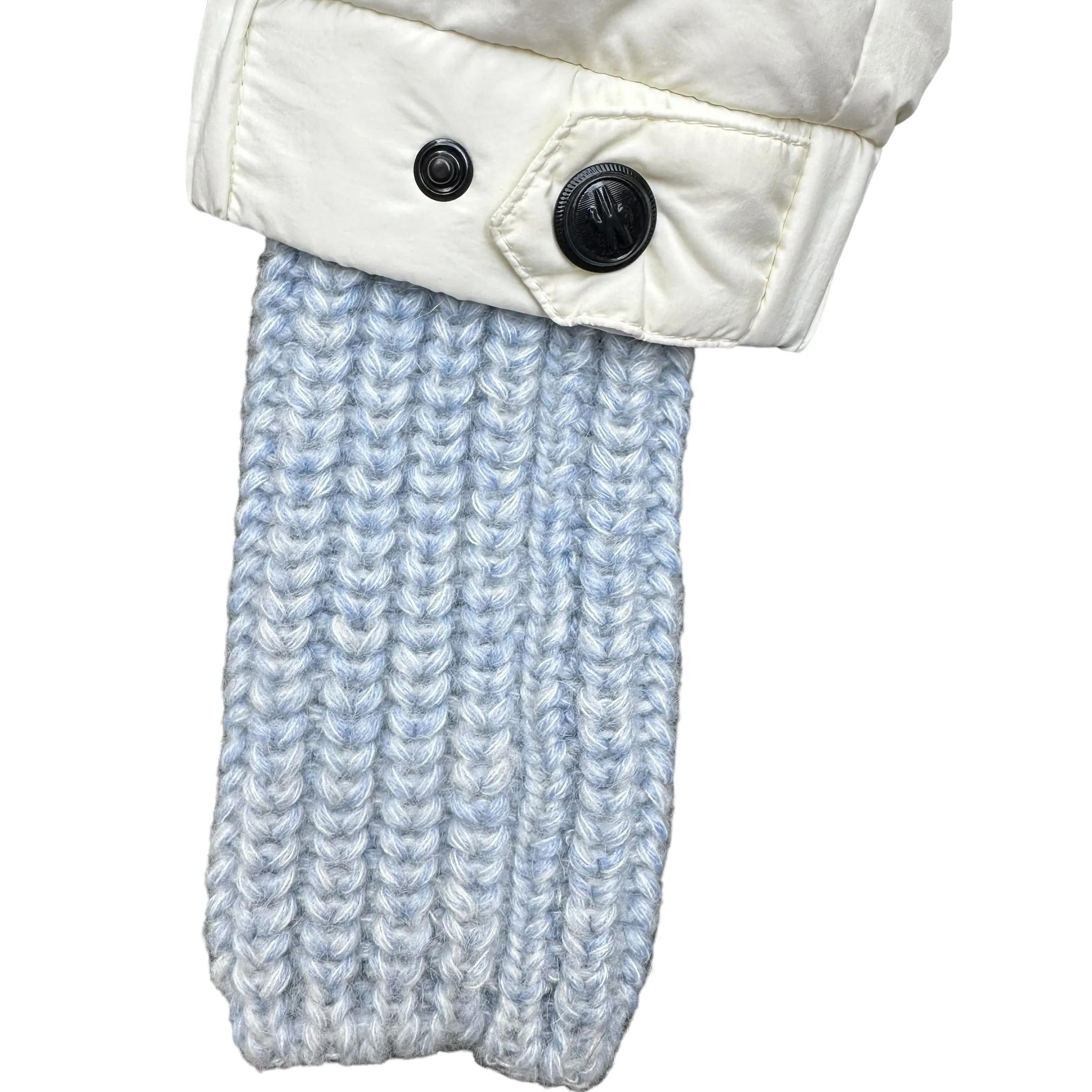 White Puffer Coat w/Fur - M